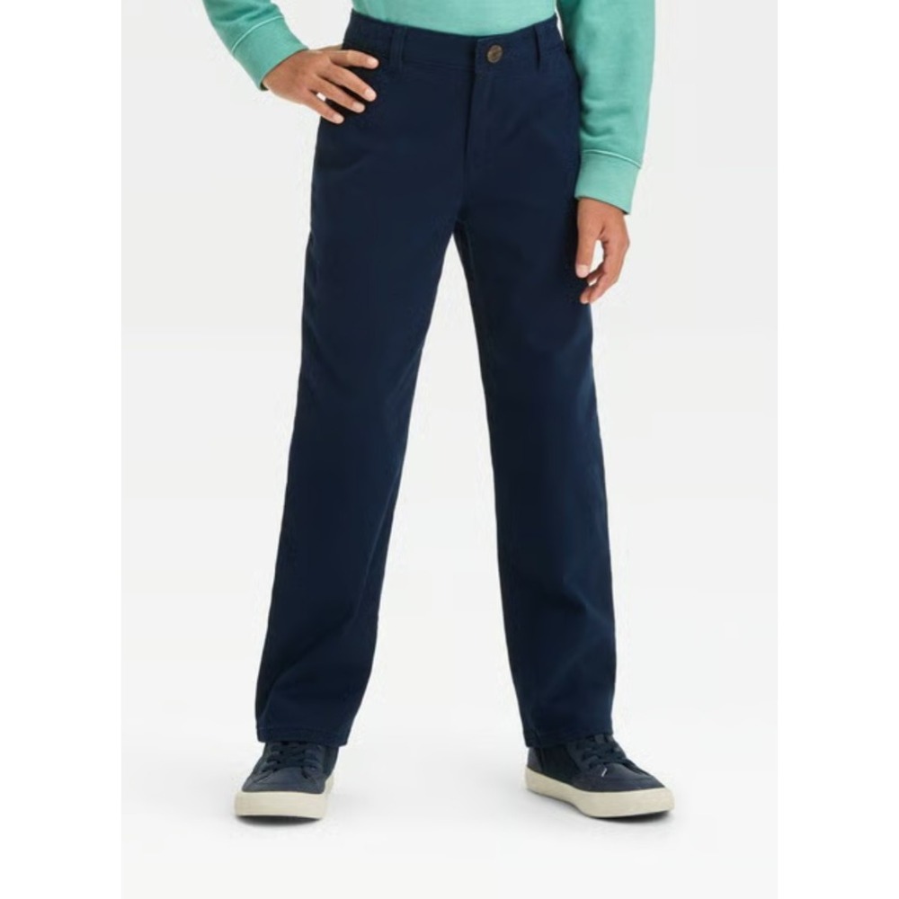 Cat & Jack Boys' size 8 Straight Fit Chino Pants Blue School Uniform Church